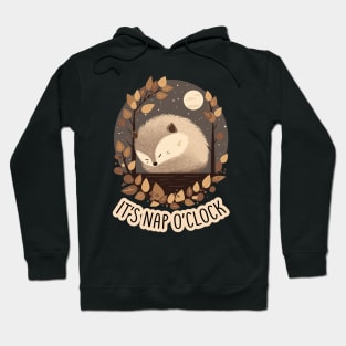 It's Nap O'Clock - Cute Sleepy Hedgehog Print Hoodie